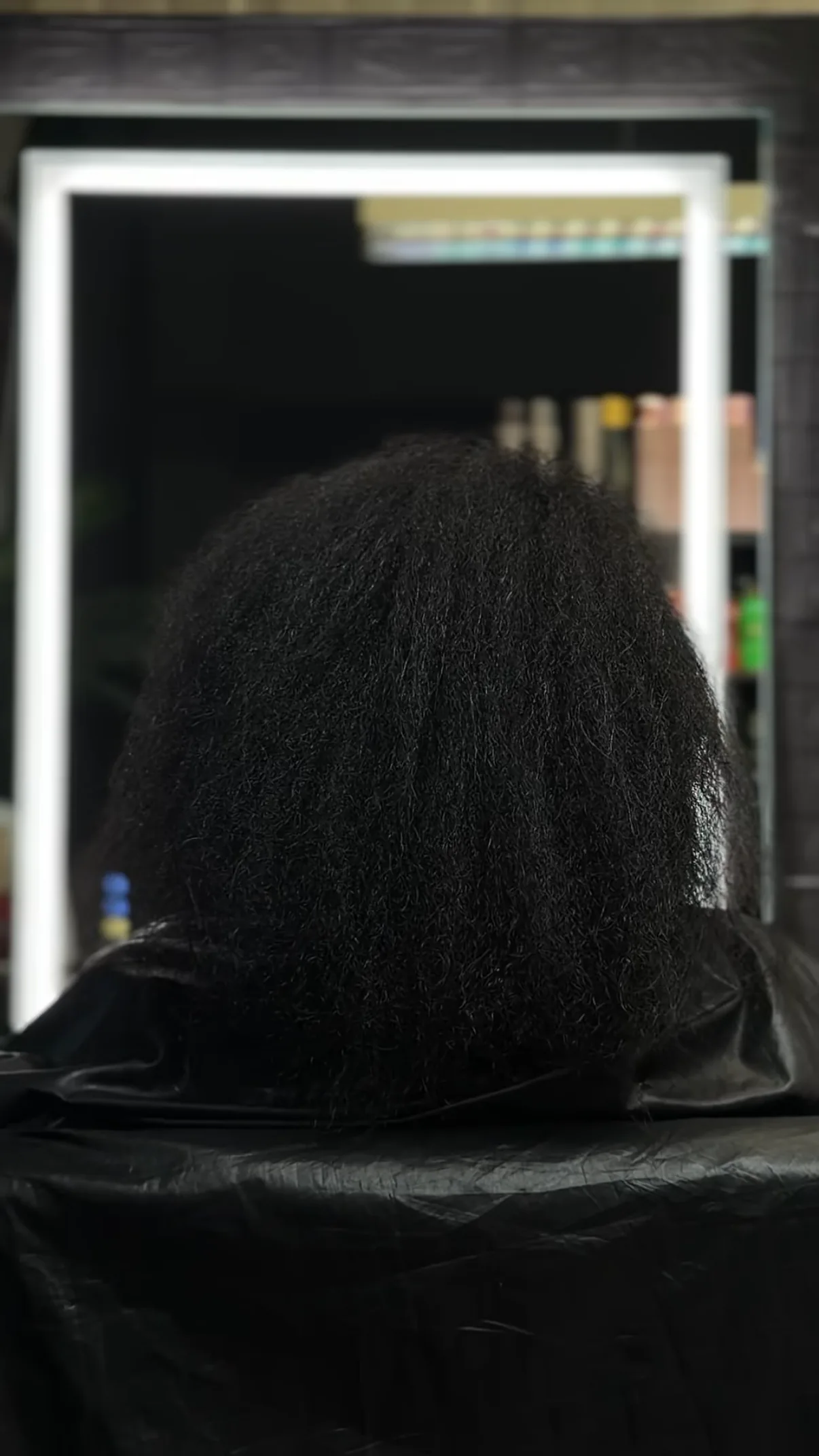 Hair before treatment — thick afro curly hair